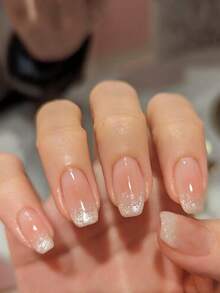 Miếng dán móng tay hình mắt mèo, móng giả hình quan tài cỡ trung bình, miếng dán móng tay kiểu Pháp bóng bẩy có họa tiết, móng giả acrylic bóng mượt phủ kín, phù hợp cho phụ nữ và bé gái, miếng dán móng tay có keo dính, 24 miếng dụng cụ làm móng. - Nhiều màu - Xem 1