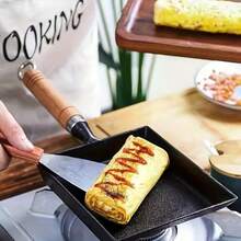 Chảo rán mini vuông bằng gang, chảo chiên trứng kiểu Nhật (Tamago), chảo chống dính dùng trong gia đình, chảo làm bánh kếp không tráng men, truyền nhiệt đều, tương thích với bếp từ và bếp ga. - Xem 2