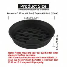 2 件/4 件车载硅胶杯架、防滑杯垫、凸起边缘防止溢出、通用圆形防滑垫 - 黑色 - 查看 3