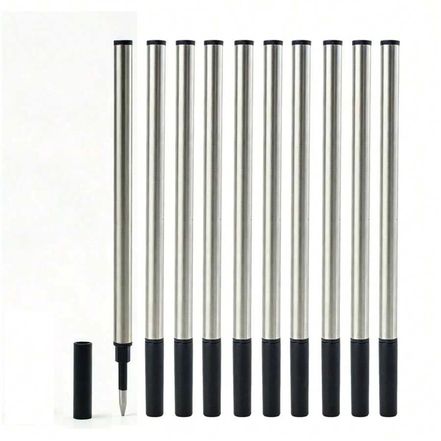 10Pcs Portable Plastic Thin Rod Gel Pen Refills Black/Blue Ink 0.7mm Fine Point Smooth Writing School Office Daily Use Stationery - 10 Pieces - View 1