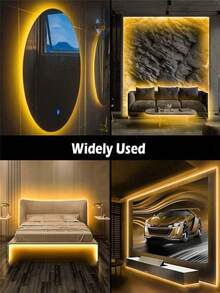 Flexible LED Light Strip, USB Powered, Button Switch Control; Cuttable LED Light Bar, Easy Installation, 10m/5m/3 Meters/2m/1m, Suitable For TV Backlight, Bedroom, Living Room, Corridor, Kitchen, DIY Decoration - Yellow - View 3