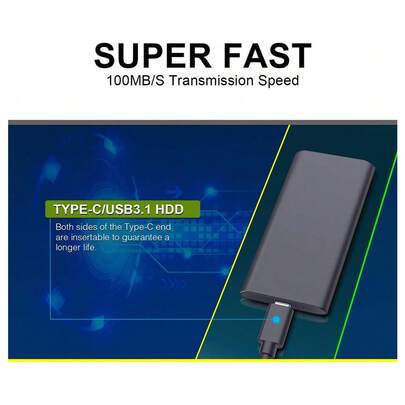 2TB External Hard Drive Large High-Speed Mobile SSD Mobile SSD, 2TB External Hard Disk, High-Speed USB 3.0 Large Memory