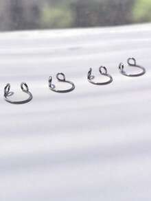 3件/1件 假鼻环 鼻中隔假穿孔饰品 8mm 假鼻环 环状假唇环 鼻环套装 假唇环 唇部穿孔 新款 无需穿孔 - 彩色 - 查看 6