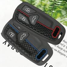 适用于奥迪 Q5 Q7 TT A4 B9 A5 A6 8S 8W 4M S4 S5 S7 TTS TFSI RS 的优质柔软硅胶汽车钥匙套 - A - 查看 3