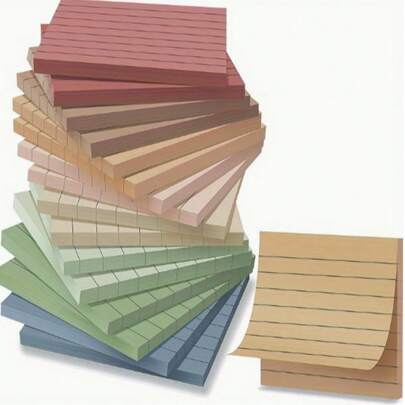 (4/8/16 حزمة) ملاحظات لاصقة مسطرة بمقاس 3 * 3 بوصة، 8 ألوان ملاحظات لاصقة عتيقة، 50 ورقة/لوحة، لوحات ملاحظات قابلة لإعادة الاستخدام بلاصق قوي للمدرسة والمكتب والمنزل