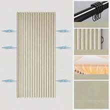 Juego de cortina de ducha plegable para baño, cortina de tela impermeable y resistente al moho con imanes, divisor de baño para separación de áreas húmedas y secas, sin necesidad de perforar - Beige - Ver 6