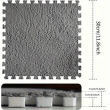 24-Piece Solid-Color Bedroom Full-Floor Carpet, Seamless Connection, Stain-Resistant, Suitable For Home Decoration, Floor Mat, Applicable To Bedroom, Living Room, Study, Indoor Decoration - 粉紅色+白色 - 查看 6
