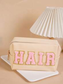 Túi đựng mỹ phẩm cá nhân hóa, Túi đựng đồ trang điểm thêu chữ cao cấp, Túi đựng mỹ phẩm du lịch đa năng thời trang, Túi đựng đồ trang điểm bằng da PU thêu hình khăn - Thích hợp cho du lịch, tập thể dục, sử dụng hàng ngày. - Nhiều màu - Xem 8