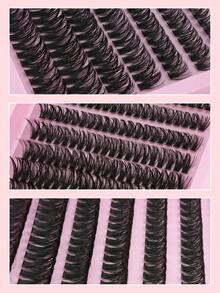 200pcs D-Curl Fluffy Faux Eyelashes, 8-16mm Mixed Length, 60pcs Cluster Lashes, Ideal Gift For Beginners, Novices, Beauty Lovers - D - View 3