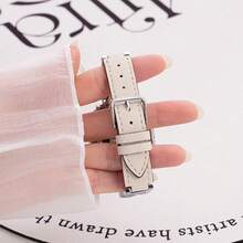 1 dây đeo mạ vàng, tương thích với Apple Watch S11, vòng đeo tay kim loại hình chữ V, dây đeo đồng hồ da nữ cho S10. - Vàng - Xem 4