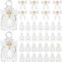 24pcs/Set Catholic Mass Glass Holy Water Bottle, Christian Cross Water Container, Transparent Tissue Box, Communion Wafer, Church Wedding Baptism (White) - Multicolor - View 34