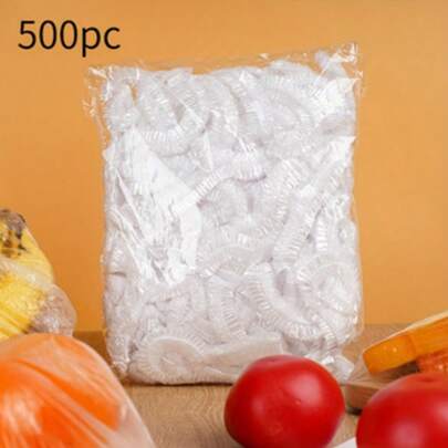 Bộ 500 chiếc màng bọc thực phẩm, màng bọc chống bụi, túi giữ tươi gia dụng, màng bọc dùng một lần, màng bọc rau củ, mũ tắm có miệng co giãn.