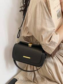 Women's Fashion Trapezoid Handbag, Elegant Minimalist Design, Versatile Shoulder/Top Handle, Large Capacity - Black - View 5