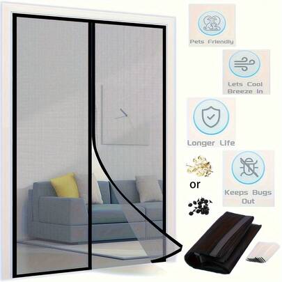 Magnetic Mosquito Net Curtain, Fits Door/Window, No Drilling Required, Bedroom Decor, Summer