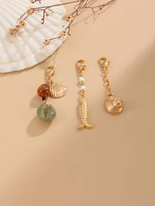 Bộ 1/2/3 món trang sức đeo người phong cách Bohemian bãi biển với họa tiết sao biển, vỏ sò, ngọc trai và tua rua, phụ kiện bikini gợi cảm, dây đeo ngực/trang sức cơ thể đa năng, trang sức cơ thể nữ phong cách thường ngày đi biển, bộ trang sức quyến rũ cho kỳ nghỉ biển. - Vàng - Xem 5