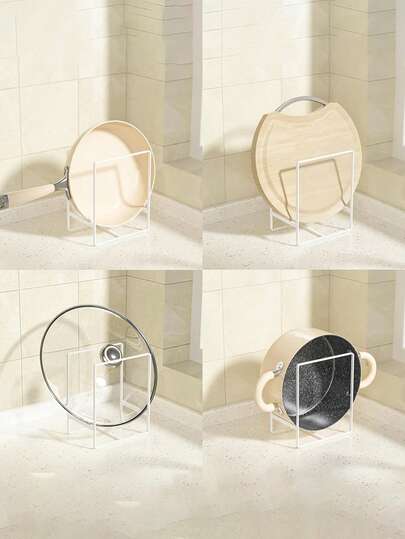 1 pieza Rejilla metálica para platos de cocina, organizador de gabinete antideslizante y duradero, apto para tazones, ollas, tapas, tablas de cortar, estante de almacenamiento para el comedor