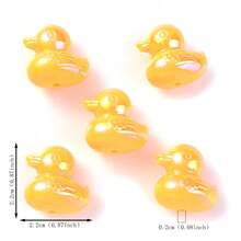 5/10 piezas Cuentas de pato iridiscente 3D, cuentas sueltas de animales de colores aurora para bolígrafos con cuentas, joyería DIY, accesorios para llaveros y pulseras - colores mezclados - Ver 5
