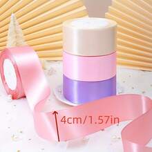 25 Yards Satin Ribbon 4CM Wide, Wedding Chair Decor, Flower Gift Wrapping, Cake Packaging Ribbon - Multicolor - View 4