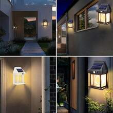 Grn-flashing 1/2/4/6pcs Solar Powered Front Door Lights, 3 Modes Switchable, Tungsten Filament Wall Lights, Outdoor Porch Yard Waterproof Night Lights, Fence Lights With Motion Sensor Function, Suitable For Garden Decoration Outdoor - Solar Powered - View 2