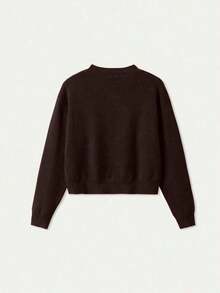 FOR BEAUTY Autumn New Solid Color Round Neck Single-Breasted Long Sleeve Knit Cardigan, Gentle, Elegant, Romantic, Casual, Lazy, Fashionable, Minimalist Versatile, Suitable For Outings, Valentine's Day Dates, Commuting And Various Occasions.This Cardigan Is An Ideal Choice For Women's Spring Wear. - 黑咖啡 - 查看 10