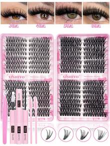 640 sợi mi giả xoăn dạng chùm - Mật độ cao cho lớp trang điểm mắt tự nhiên, dày và mềm mại, hộp mi giả dạng chùm dung lượng lớn, chất liệu mềm mại và bền chắc. Mi giả, dụng cụ tự trang điểm mắt cáo/mắt mèo, bộ trang điểm mắt dự tiệc âm nhạc (30D+40D+50D+60D/50D+60D+80D+100D/30A+40A+50A+60A/50A+60A+80A+100A) Mi giả dạng chùm - Nhiều màu - Xem 19