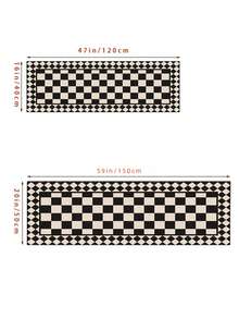 1pc Modern Luxury Kitchen Mat, Absorbent Non-Slip Living Room Carpet, Oil-Resistant Wear-Resistant Minimalist Checkerboard Pattern Diatomite Mat, Bathroom Absorbent Non-Slip Mat, Quick-Dry Doormat - A - View 6