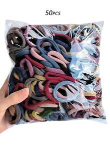 100 piezas Lazos elásticos para el cabello de mujer para uso casual y gimnasio, accesorios para la cabeza de mujer, accesorios para el cabello, lazos para cola de caballo, sujetadores de cabello, bandas de goma para el cabello, scrunchies, cuerda para el cabello, lazos elásticos para el cabello, coleteros, accesorios de belleza y maquillaje para mujer, banda elástica - Multicolor - Ver 6