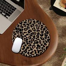 Leopard Print Pattern Mouse Pad Round Non-Slip Rubber Computer Desk Mat Accessories Office Mouse Mat Playmat Rug Desk Pad - View 5