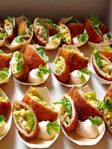 50个一次性木制船形托盘，一次性木制餐具碗碟，迷你食物盘，叶子寿司托盘，木碗，高品质派对开胃菜盘，餐具，适用于开胃菜、寿司、甜点、自助餐 - 白色 - 查看 7