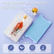 6-Piece Mini Set For Freezers: Small Trays With Ice Boxes - 135 X 4-Piece Easy-Release Granular Tray - Crushed Tray - 540 Compartments. Suitable For Bars, Pubs, Cafes, Homes, Offices, Etc. Perfect For Family Parties, Pool Parties, Beer Parties. Pairs Well With Cocktails, Whiskey, Beer, Cola, Juice, And Other Drinks. A Must-Have Set For Parties. Holiday Supplies. Family Gathering Supplies. - Quick Frozen Ice Cube Mold Ice Tray - View 5