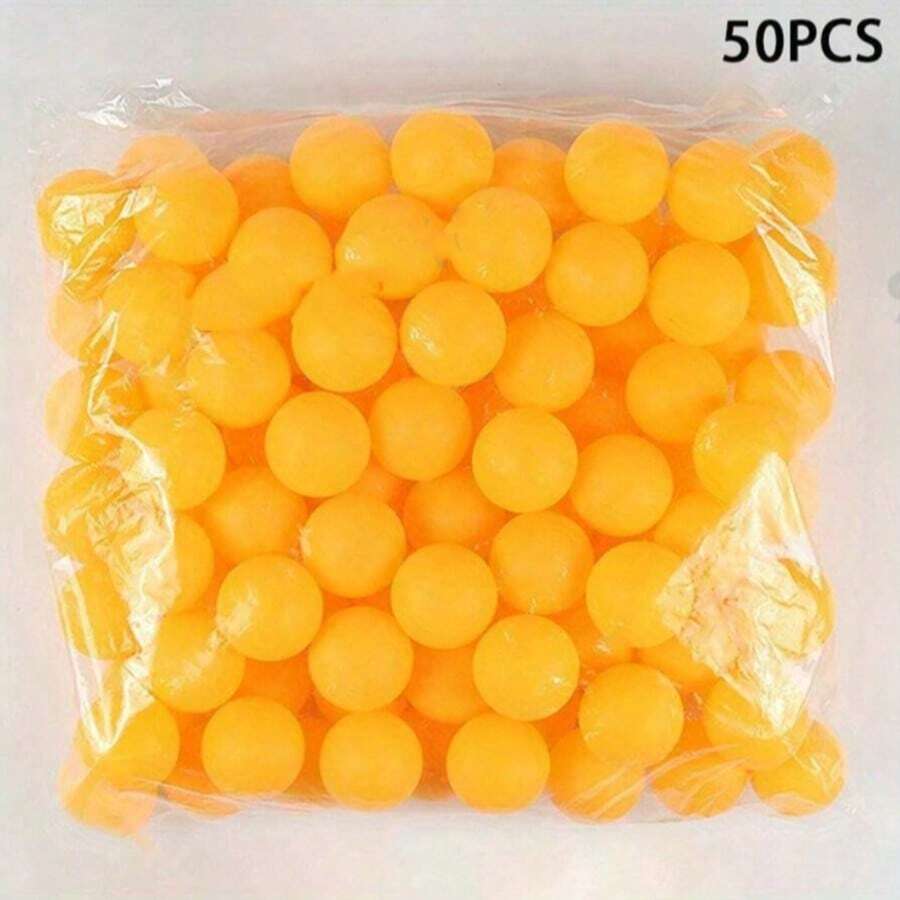 5/10/20/50 piezas Pelotas de tenis de mesa de material PP mate amarillo y blanco duradero, resistente a la oxidación de 40mm, adecuadas para práctica y recreación de adultos - Multicolor - Ver 1