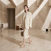 Elegantes zapatillas de mujer con tacón bajito y punta puntiaguda sofisticados tacones con moño decorativo de material PU suave cómodos zapatos para mujer para oficina calzado elegante de tacón grueso cuadrado transpirable y antideslizante versátil para diario zapatillas de tacon elegantes con lazo - Albaricoque - Ver 8