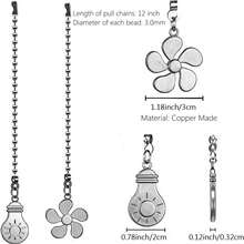 Ceiling Fan Pull Chain Set, 4 Pieces Bulb And Fan Pattern Pull Chain Extension, 12 Inch Chain Extender With Ball Chains Connector - Five-blade Fan - View 9