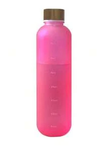 1个1000毫升磨砂水瓶，便携式透明塑料防漏运动水杯，适合户外露营、驾车和携带 - 黑色 - 查看 9