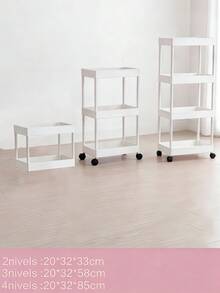 Estante de Almacenamiento Multiusos, Carrito Organizador con Ruedas, Estantes Para Recamara, Estante De Almacenamiento La Cocina, Color blanco, Compact Design Saves Space, Bathroom, Bedroom, Office, Warehouse, Garage, Easy to Assemble, Día de las Madres, Día del Niño, Vacaciones Semana Santa. - Blanco - Ver 6