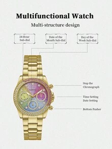 GUESS GW0483L3 Rose Gold Tone Sunray Dial Watch - Gold - View 5