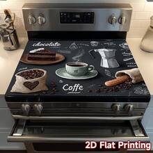 1pc 2D Coffee Heat-Resistant Anti-Slip Top Measurement Cover, Scratch-Resistant Rubber Protective Mat. Can Be Used As A Coffee Protective Mat, Quick-Drying Rubber Anti-Slip Protective Mat, Perfect For Coffee Bars, Home Use, Stylish Anti-Slip Scratch-Resistant, Perfect For Tabletop Gatherings. - Multicolor - View 1