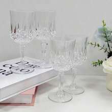 24/12/6/1 Stück Diamantmuster Weinglas mit Stiel, bruchsicheres Rotweinglas, Wasserglas, transparent und kristallklar, langanhaltend, für Outdoor-Picknick, Küche, Zuhause und täglichen Gebrauch | perfekt für Schulanfang, Halloween, Weihnachten, Geburtstag, Hochzeit, Klassentreffen, Feiertagsparty, Teambuilding und andere Anlässe - Übersicht 8