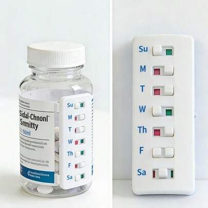 Compact Pill Reminder, Reusable Pill Trackers Compatible With Different Pill Bottles, Featuring A Non-Slip Design, Refillable Tracker, No Filling Required, Ideal For Various Situations