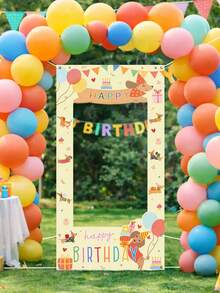 60x120厘米腊肠犬主题生日派对拍照背景布，黄色，适合所有年龄段的拍照道具 - 黃色 - 查看 6