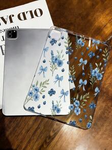 1个夏季蓝莓花蝴蝶结图案平板电脑保护套，兼容iPad 10.9/10.2/第五代Air/Pro 11/10/9.7/Air 2/7/8/Air 4/5/Pro 11/10 10.9英寸（2022年）、Air 11英寸（M3）（2025年）、Mini 1/2/3/4/5/6/7、Air 11英寸（M2）（2024年）、Pro 11英寸（M4）（2023年）、A7/A8，轻薄软壳，无Apple Pencil插槽 - 無色 - 查看 2