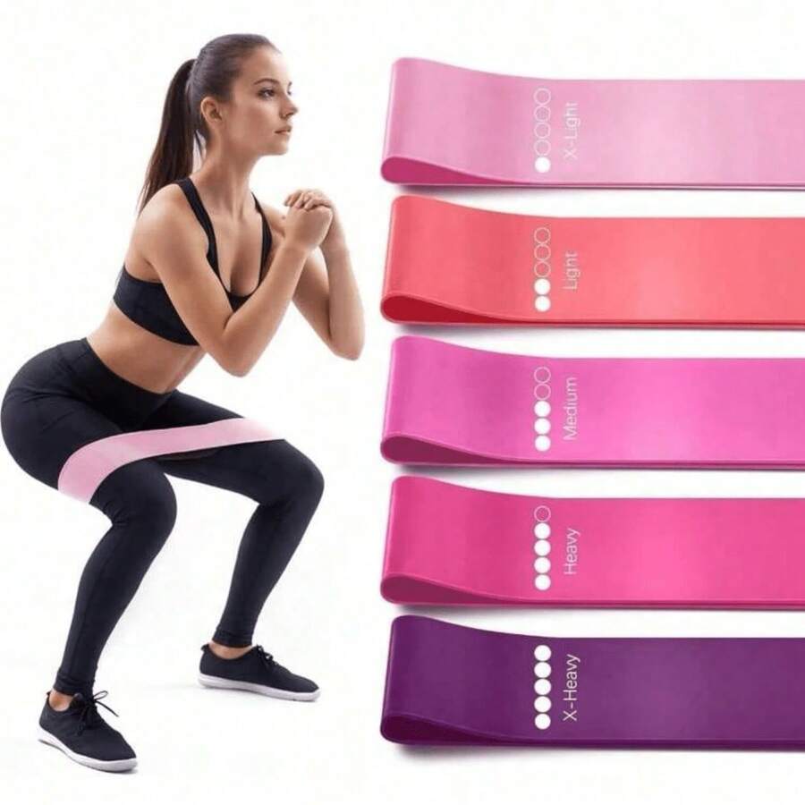 5-Piece Resistance Band, Fitness Elastic Ring, Pilates Yoga Beginner Kit, Elastic Band Suitable For Gluteal And Leg Strength Training, Pilates Resistance Band - 彩色 - 查看 1