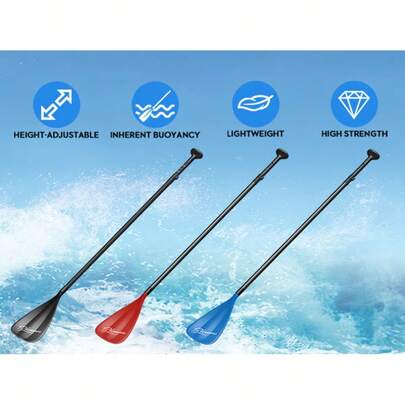  FOWAWU Full Carbon Fiber Paddles - 3 Piece Adjustable Paddle Board Paddles - Lightweight Oar For All-Carbon Paddleboard Paddle- 1.45 Lbs(657g) Floating For Inflatable