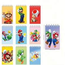 10pcs Classic Lion Game Character Mini Spiral Notebooks Set | Cute Cartoon Plumber & Dinosaur Notebooks | Adorable Little Journals Suitable For Note-Taking, Sketching And Party Hobbies | Ideal Gift For Gamers - Multicolor - View 5