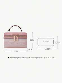 Michael Kors Túi xách nữ MK Jet Set đeo vai chéo có khóa kéo - Hồng - Xem 7