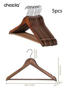 1/5/10pcs Wooden Clothes Hangers Without Slide Bar, Premium Durable Wood Closet Organizer For Suits Coats Pants Shirts, Heavy-Duty Wardrobe Storage Solution, Non-Slip Grips Clothing Hanger Set For Home Bedroom Laundry Room Organization, Strong Wooden Coat Hanger Perfect For Daily Use And Professional Display, Stylish Wooden Garment Hangers For Jacket Dress Sweater Storage - Multicolor - View 14
