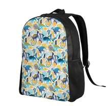 Gouache Parasaurolophus Casual Backpack Featuring A Single Main Section, Perfect For School, Leisurely Strolls, Or Everyday Tasks - 黑色 - 查看 1