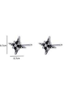 1 Pair Retro Starburst Cross Earrings, Suitable For Men's Daily, Festival And Party Wear - Silver - View 4