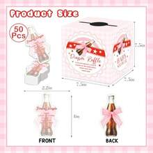 KCoke Theme Diaper Raffle Set For Baby Shower - She's Ready To Pop With Pink Bow 50 Tickets And Raffle Box Included Pink Baby Shower Game And Party Plies1 - Red Pink - View 2