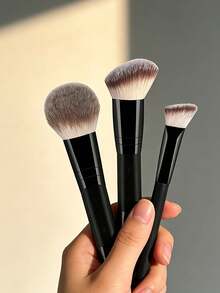 Bộ cọ trang điểm chuyên nghiệp YZIMENG 1/2/3 món, gồm các cọ cơ bản như cọ phấn phủ, cọ tạo khối, cọ highlight, cọ tán phấn mắt, dụng cụ trang điểm lý tưởng cho phụ nữ và bé gái, bộ cọ trang điểm du lịch. - màu đen - Xem 4